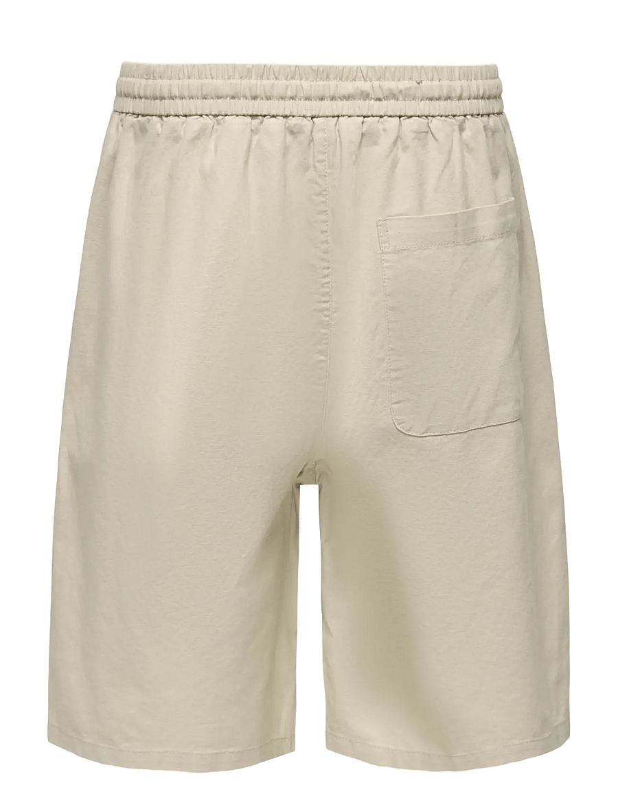 ONLY & SONS - ONSDAVES WIDE COT LIN 0007 SHORTS - linneshorts - silver lining - 2