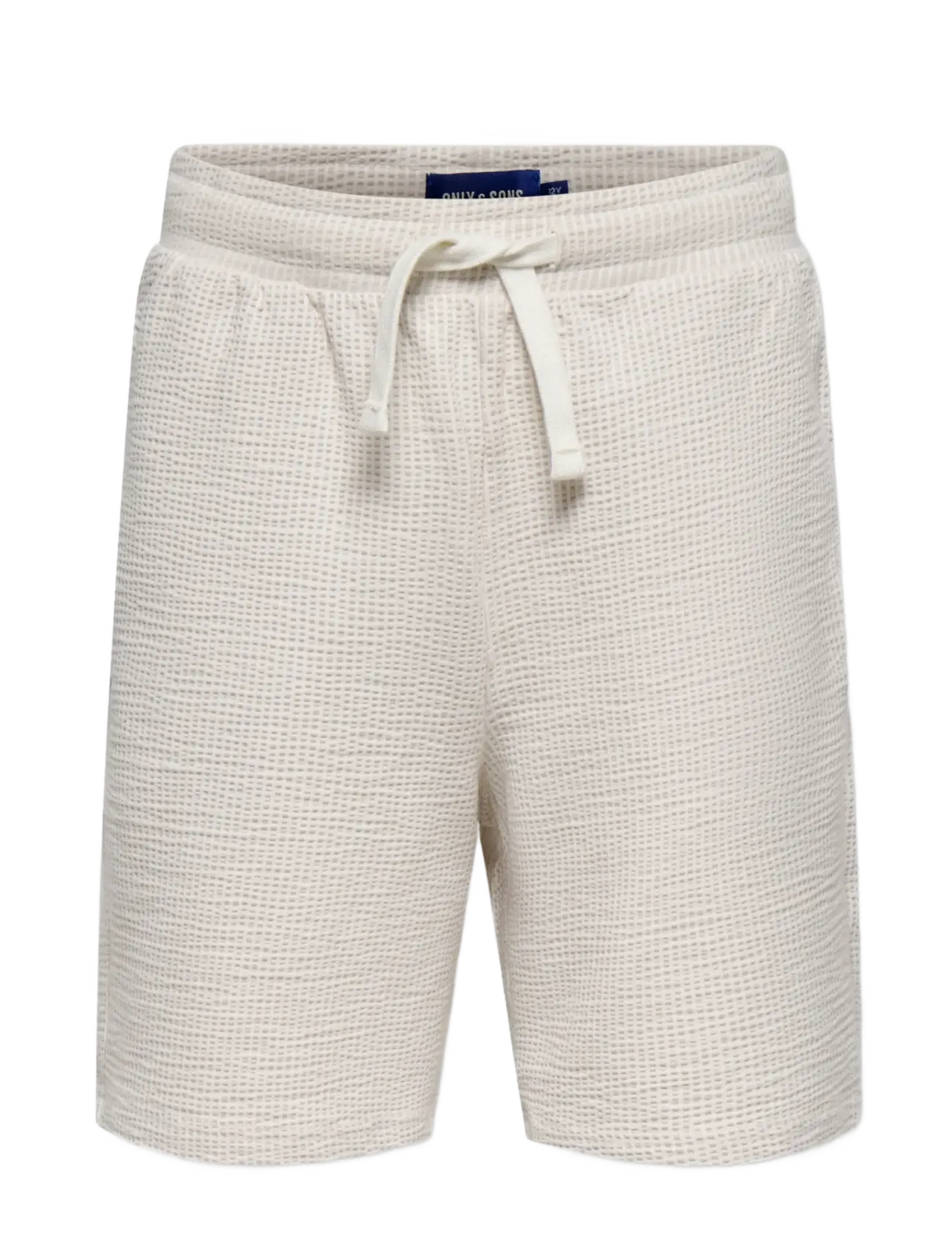ONLY & SONS OSJKIAN LIFE REG STRP SHORT JRS NOOS - Bottoms - EGRET / cream