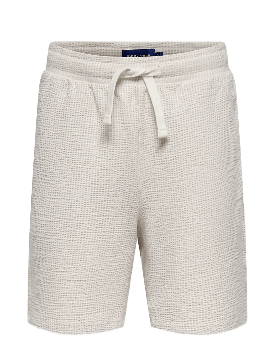 ONLY & SONS - OSJKIAN LIFE REG STRP SHORT JRS NOOS - casual shorts - egret - 1