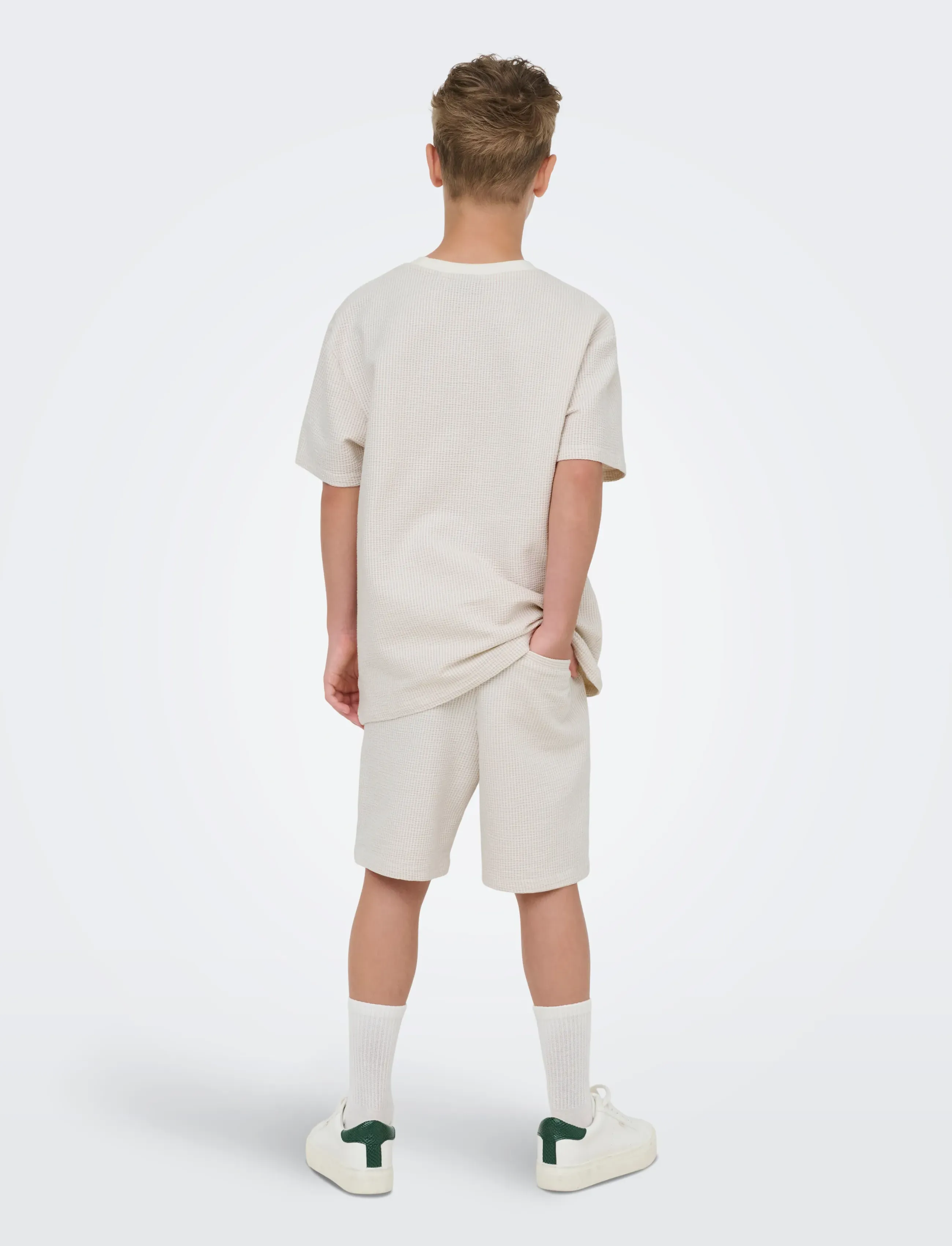ONLY & SONS - OSJKIAN LIFE REG STRP SHORT JRS NOOS - casual shorts - egret - 3