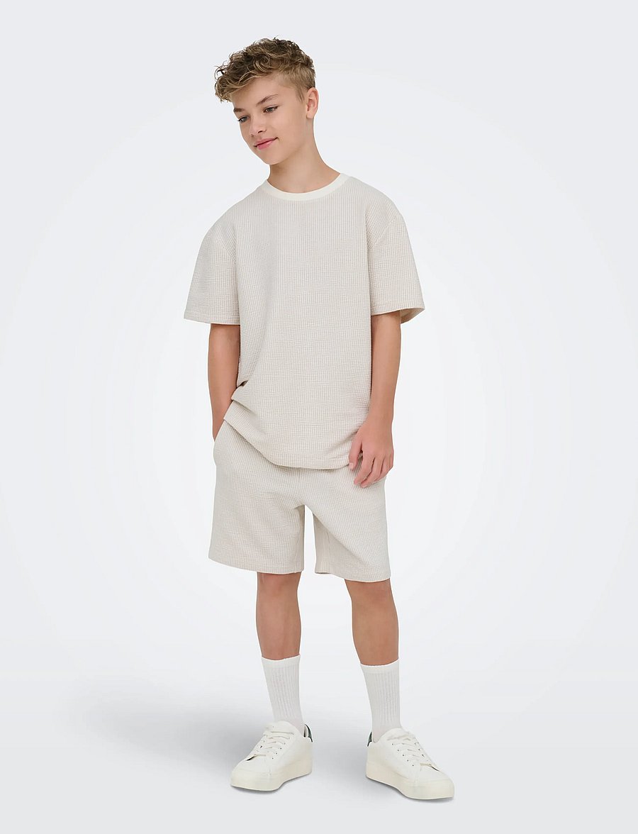 ONLY & SONS - OSJKIAN LIFE REG STRP SHORT JRS NOOS - casual shorts - egret - 4
