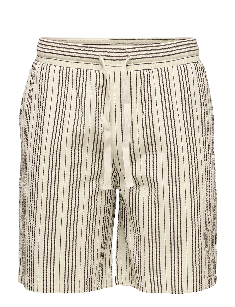 ONLY & SONS - ONSCRUZ SEERSUCKER JOGGER SHORTS - shorts - antique white - 0