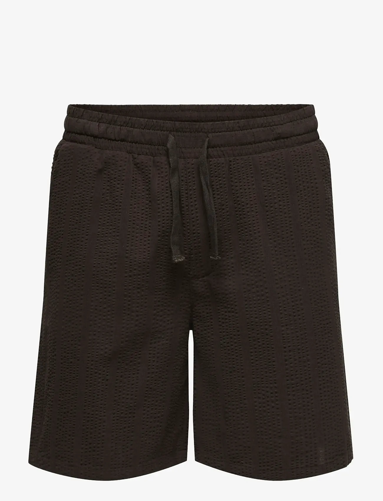 ONLY & SONS - ONSCRUZ SEERSUCKER JOGGER SHORTS - lühikesed dressipüksid - black coffee - 1