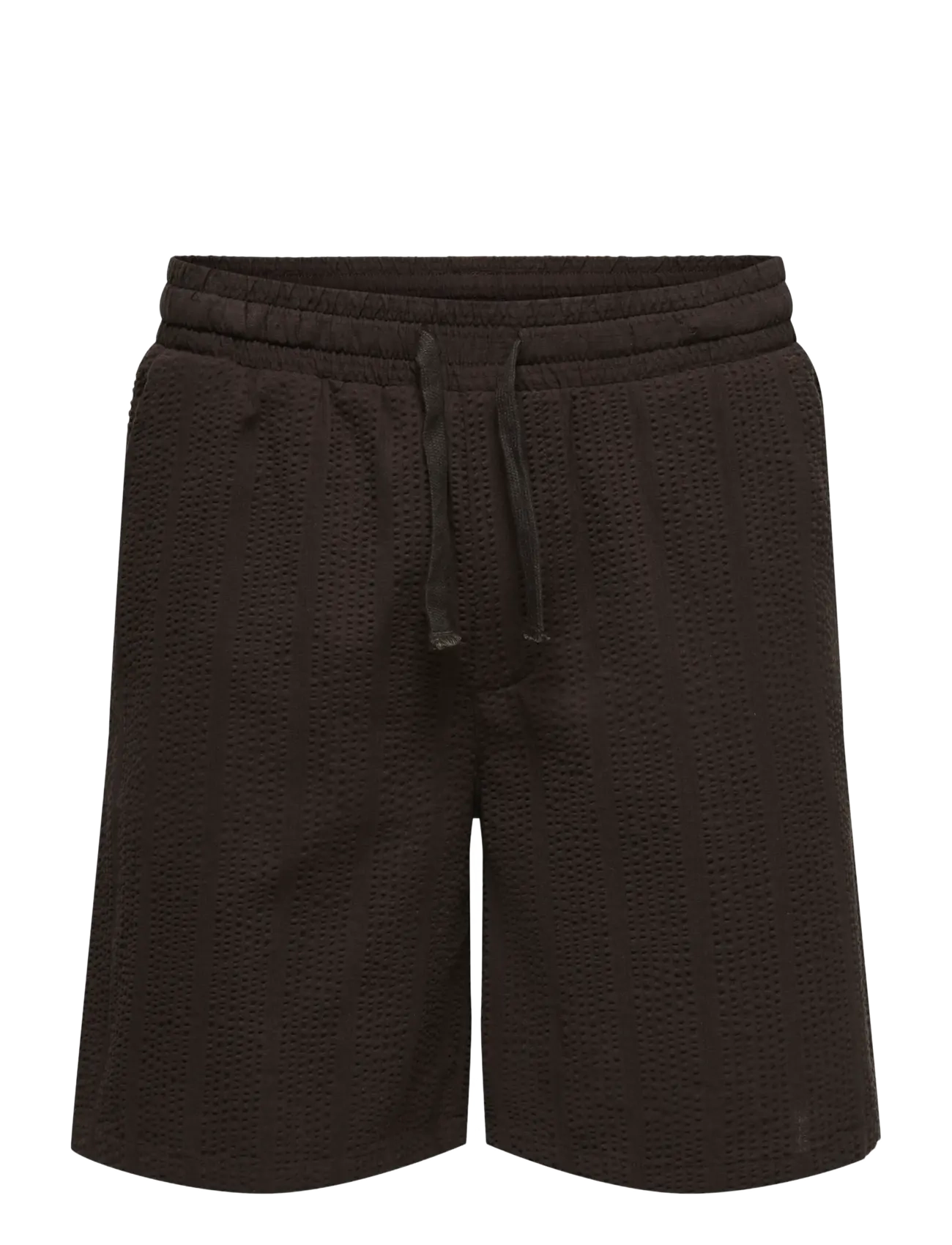 ONLY & SONS ONSCRUZ SEERSUCKER JOGGER SHORTS - Last chance - BLACK COFFEE / black