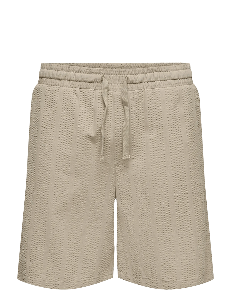 ONLY & SONS - ONSCRUZ SEERSUCKER JOGGER SHORTS - sweatshorts - crockery - 1