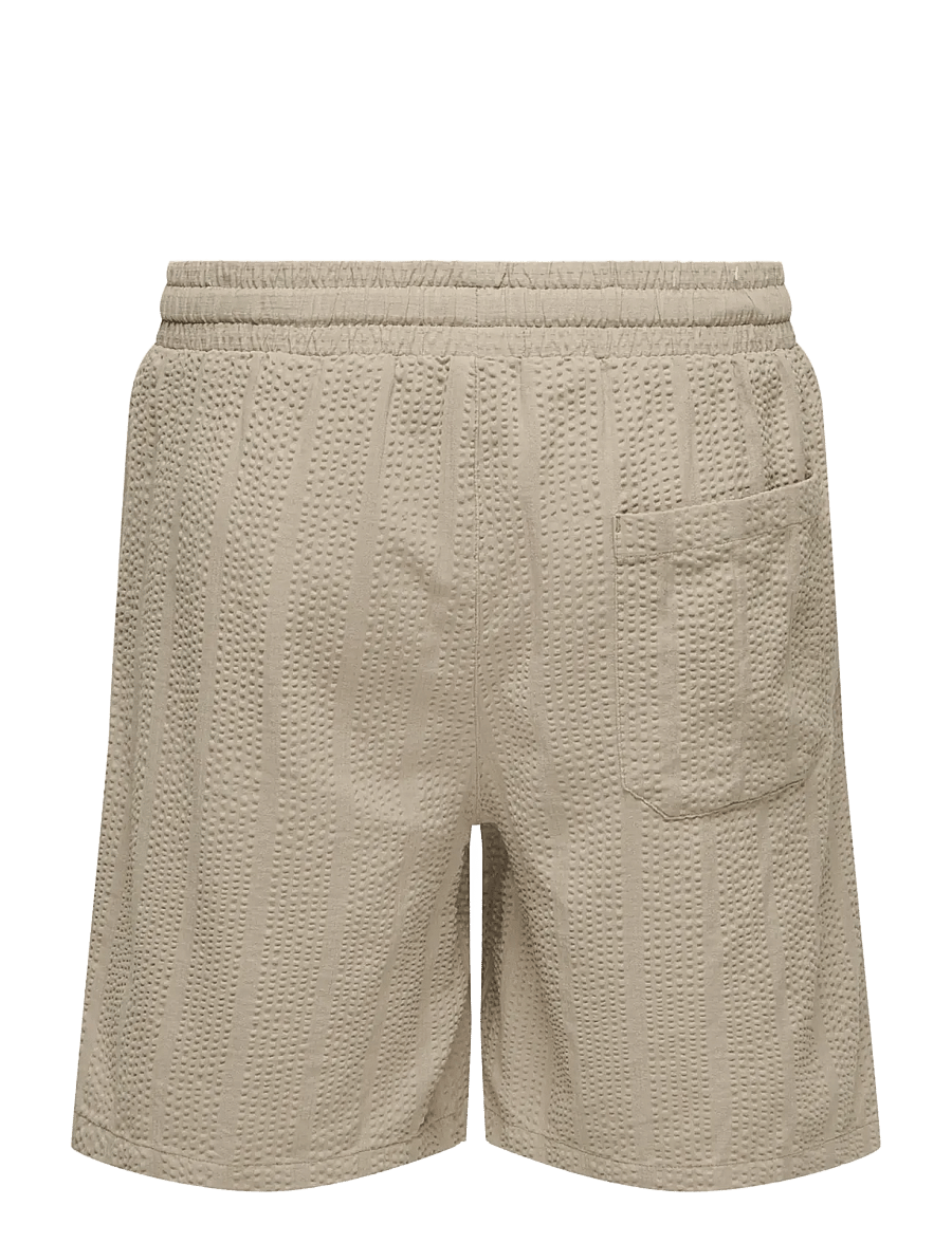 ONLY & SONS - ONSCRUZ SEERSUCKER JOGGER SHORTS - sweatshorts - crockery - 2