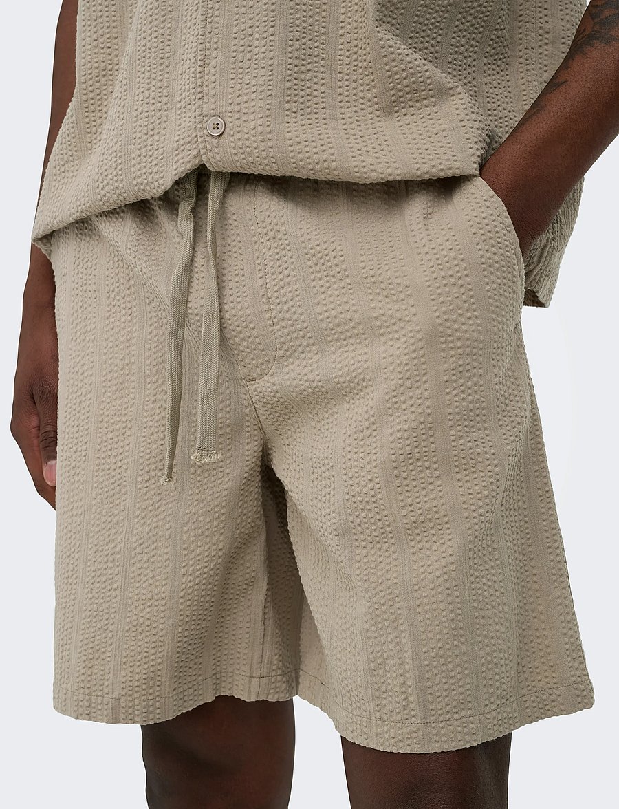 ONLY & SONS - ONSCRUZ SEERSUCKER JOGGER SHORTS - sweatshorts - crockery - 5