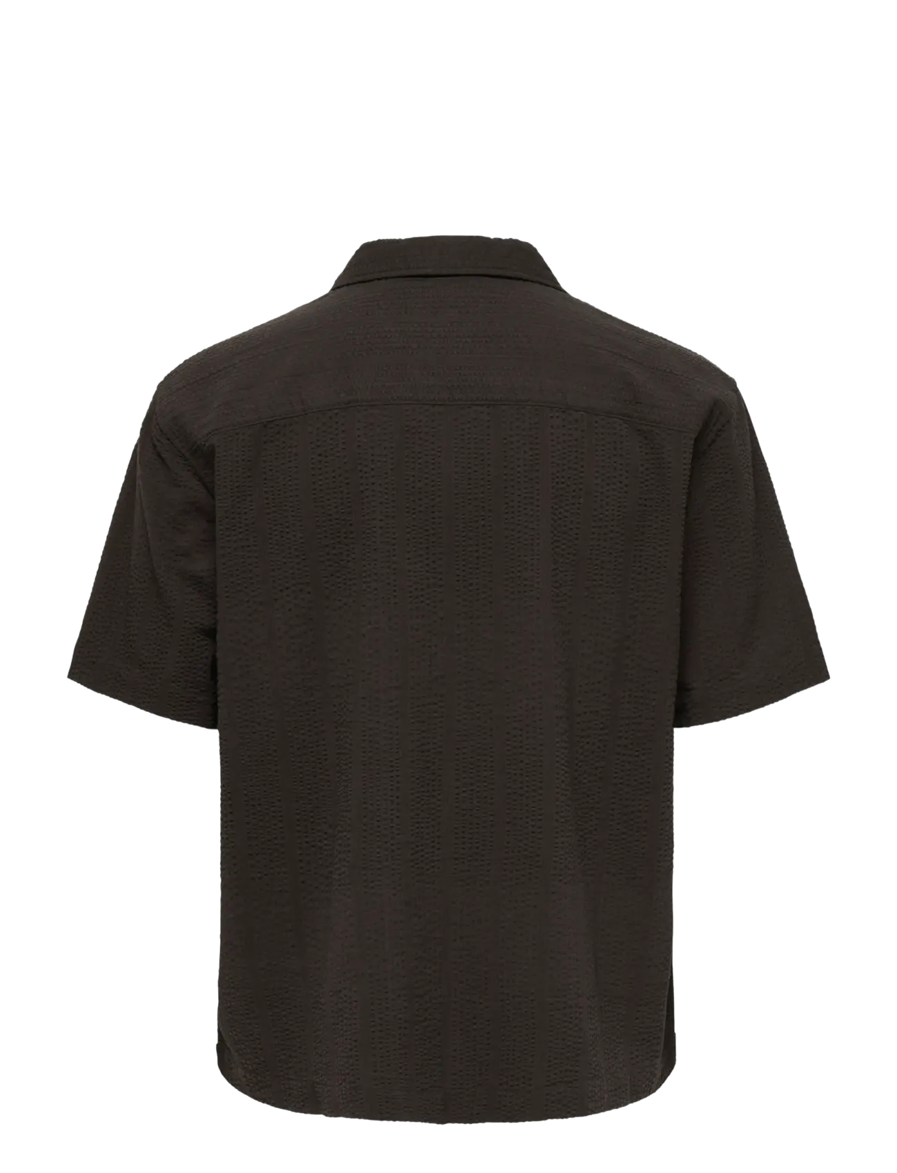 ONLY & SONS - ONSCRUZ RLX SEERSUCKER RESORT SS SHIRT - kurzarmhemden - black coffee - 2