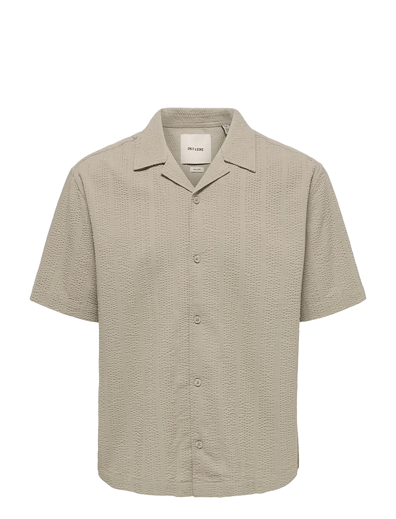 ONLY & SONS - ONSCRUZ RLX SEERSUCKER RESORT SS SHIRT - kortærmede skjorter - crockery - 1