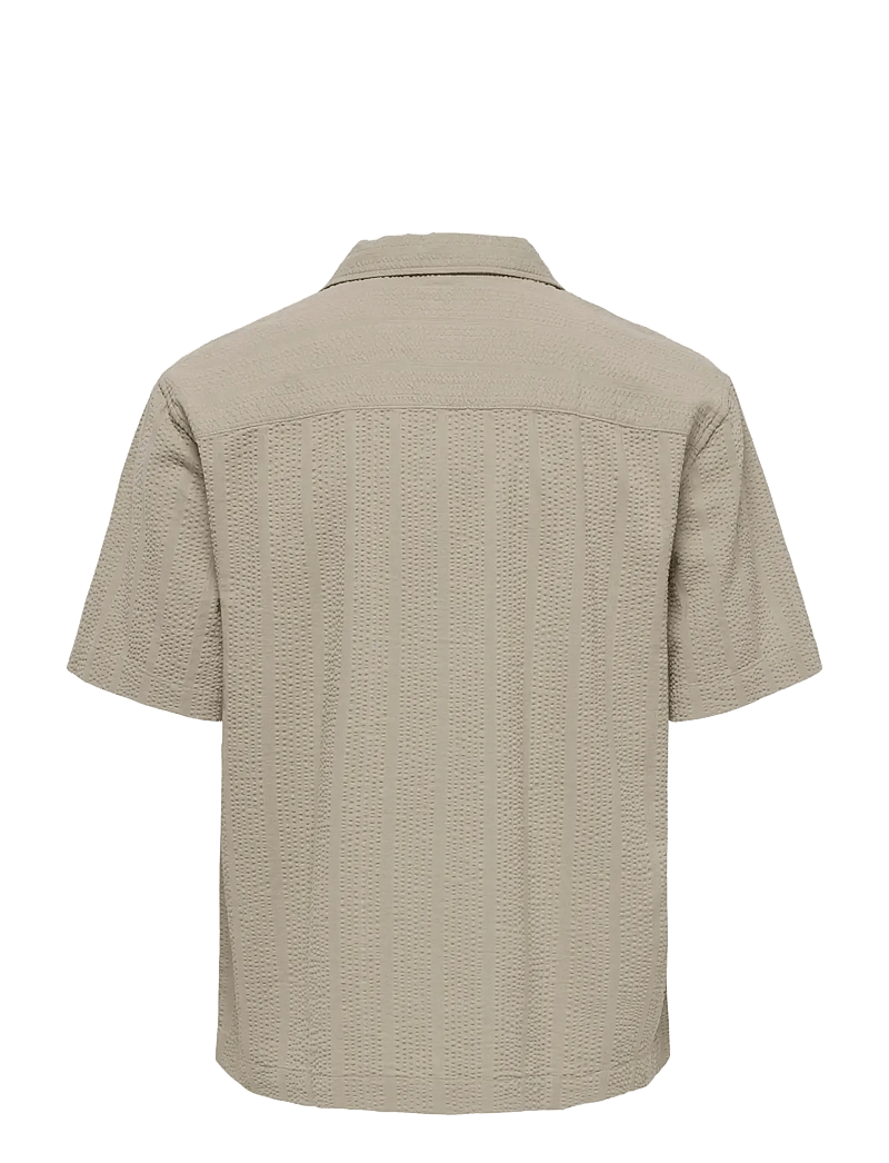 ONLY & SONS - ONSCRUZ RLX SEERSUCKER RESORT SS SHIRT - kortærmede skjorter - crockery - 2