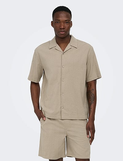Onscruz Rlx Seersucker Resort Ss Shirt - KortæRmede
