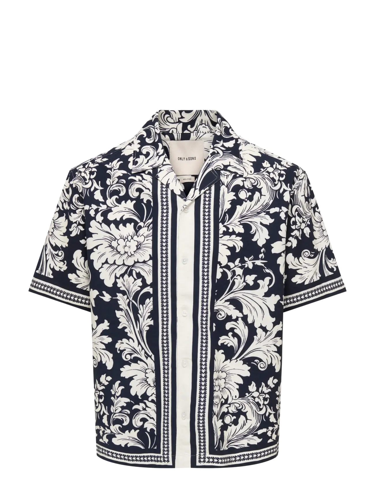 ONLY & SONS Onsnero Rlx Resort Ss Shirt, XS, Shirts, Schwarz - Short-sleeved Männerswear