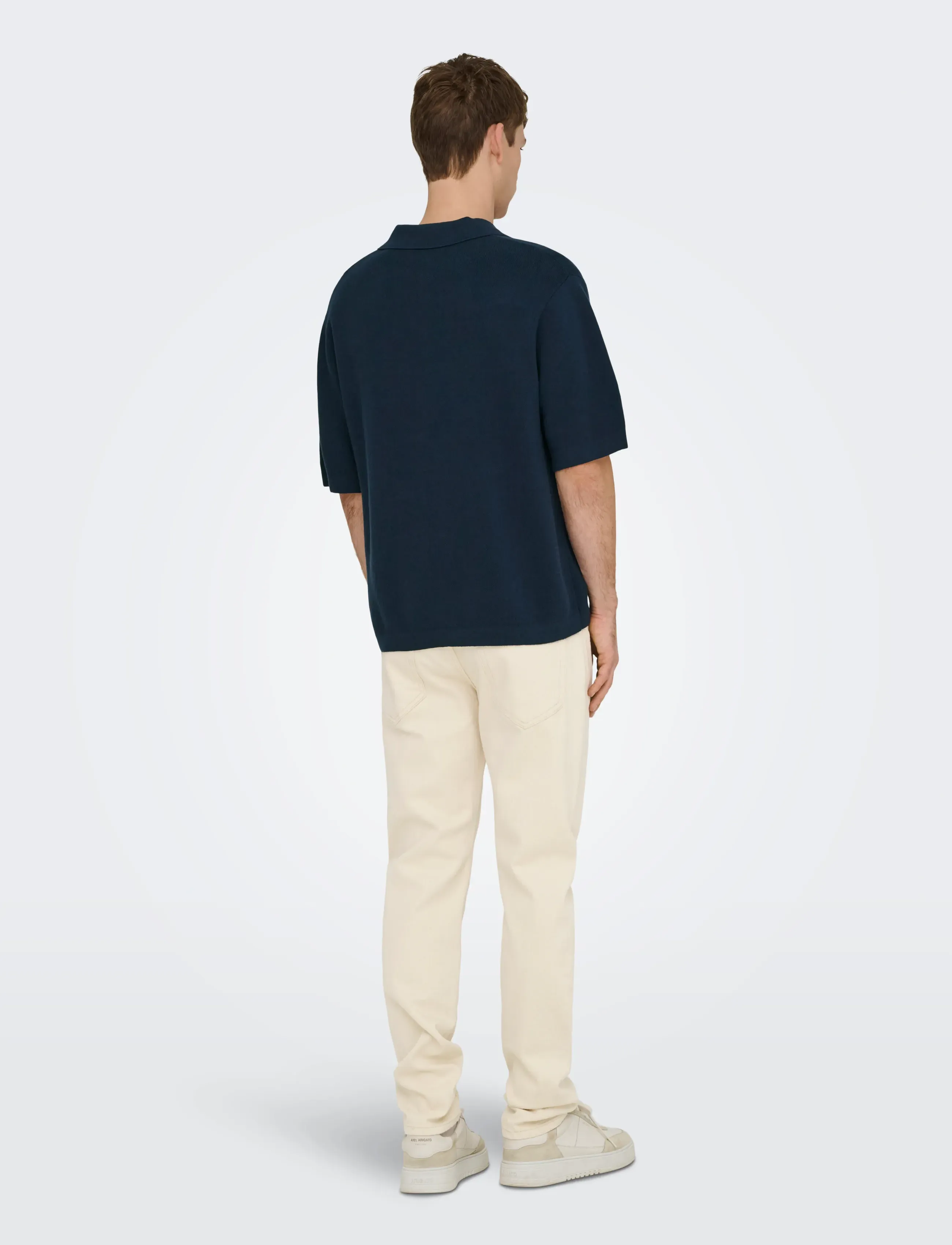 ONLY & SONS - ONSSONNY RLX SS SHIRT KNIT - stickade pikéer - naval academy - 3