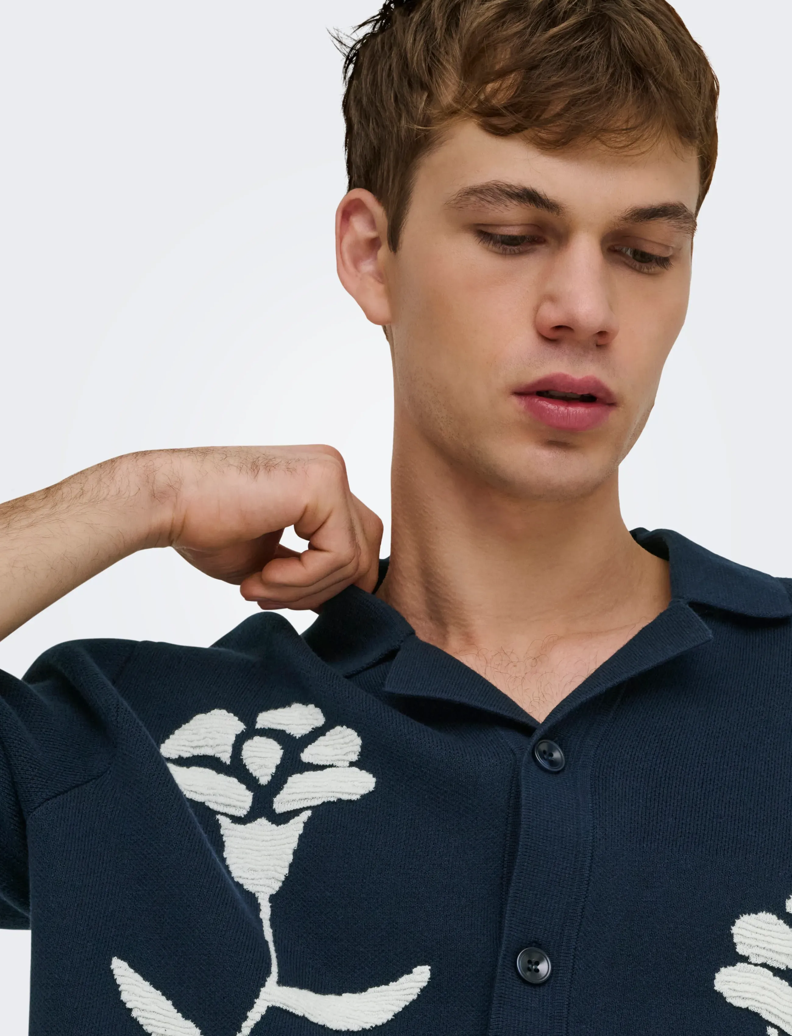 ONLY & SONS - ONSSONNY RLX SS SHIRT KNIT - stickade pikéer - naval academy - 5