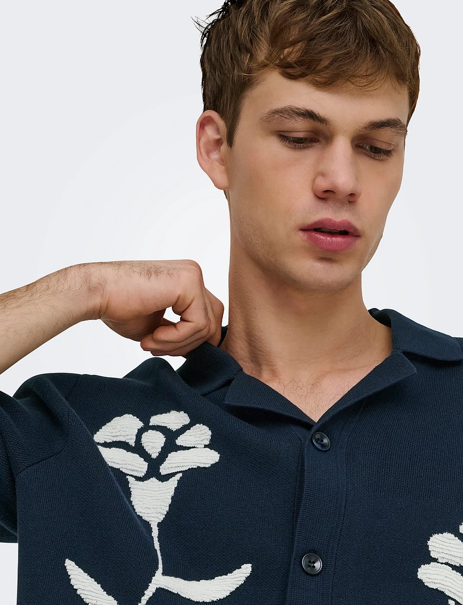 ONLY & SONS - ONSSONNY RLX SS SHIRT KNIT - polos en tricot - naval academy - 5
