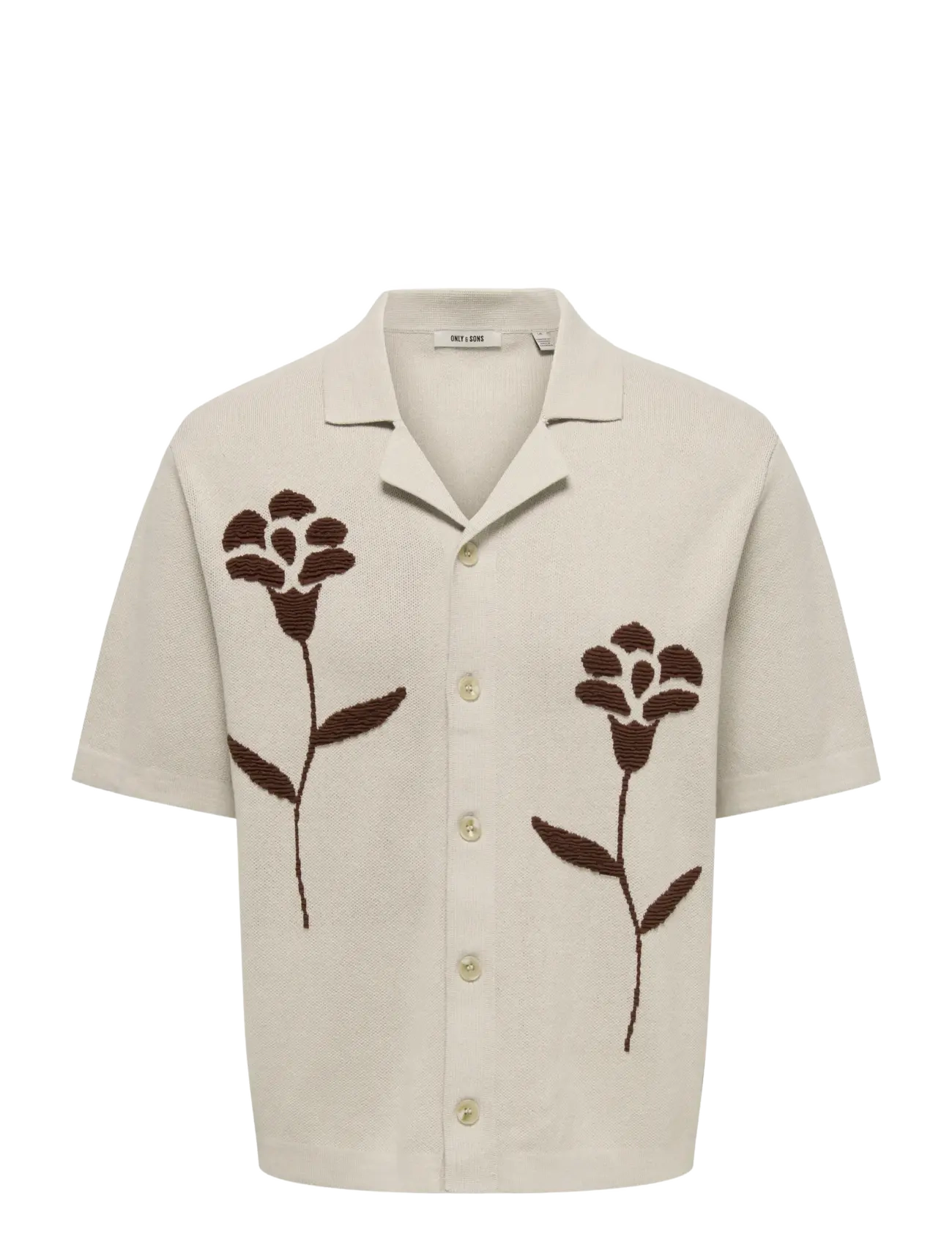 ONLY & SONS Onssonny Rlx Ss Shirt Knit Beige - M - Herren