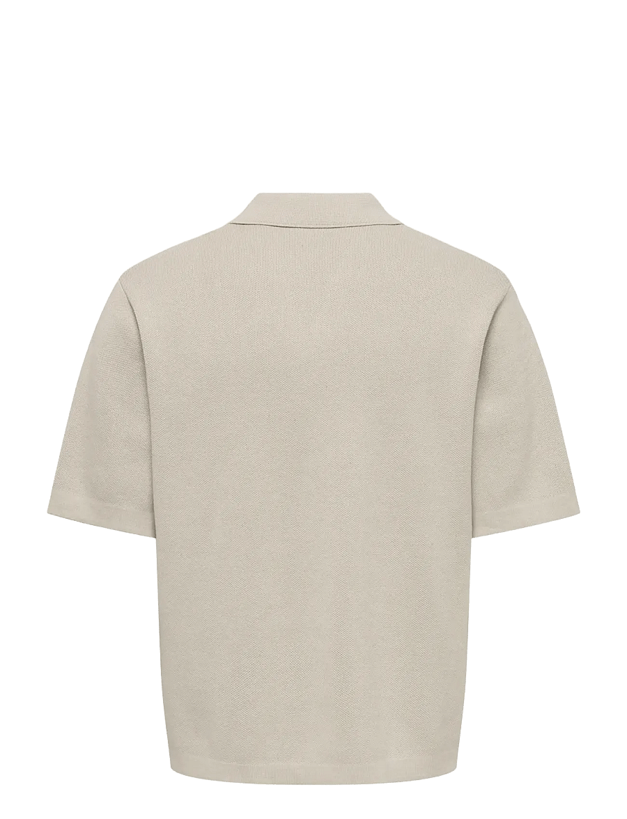 ONLY & SONS - ONSSONNY RLX SS SHIRT KNIT - polos en tricot - silver lining - 1