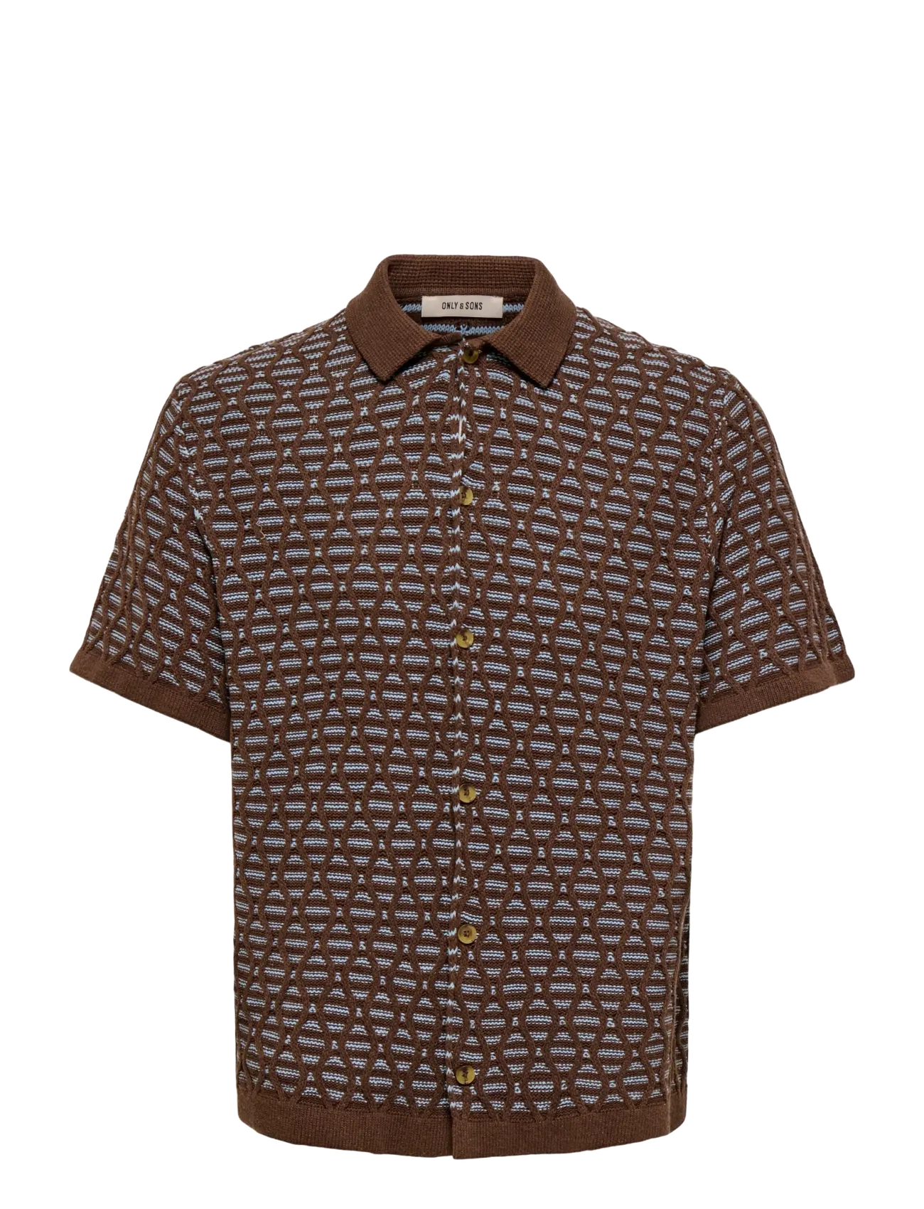 ONLY & SONS ONSWAVE RLX SS SHIRT KNIT - Kudumid - DEMITASSE / brown