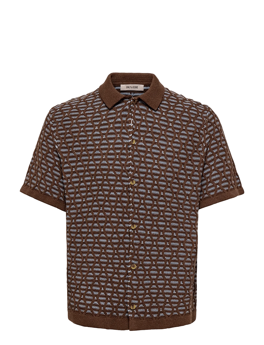 ONLY & SONS - ONSWAVE RLX SS SHIRT KNIT - prjónaðir pólóbolir - demitasse - 0