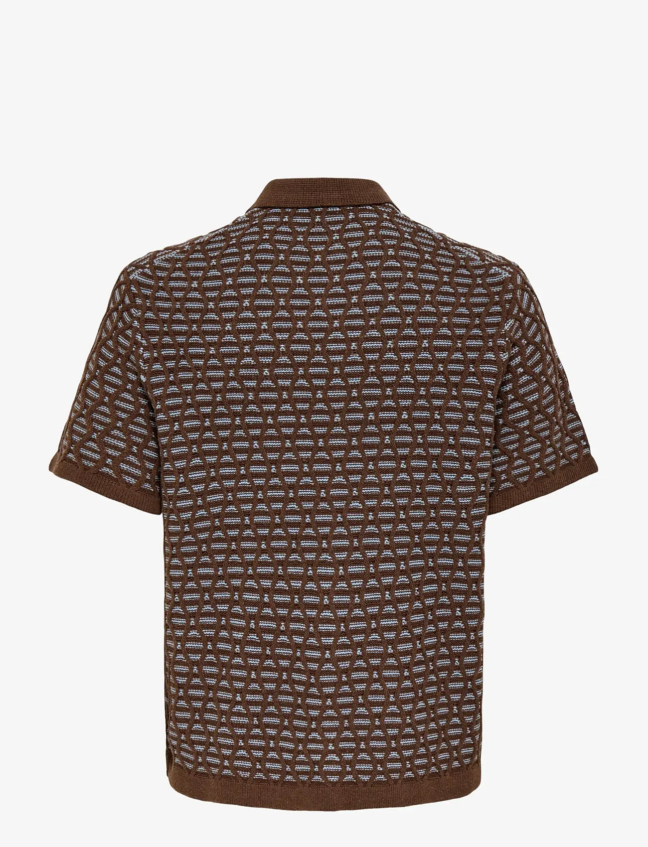 ONLY & SONS - ONSWAVE RLX SS SHIRT KNIT - kootud polosärgid - demitasse - 1