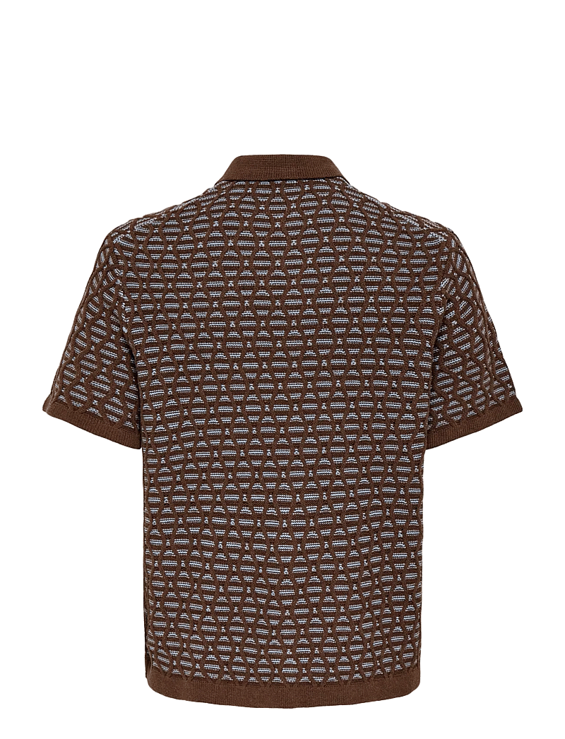 ONLY & SONS - ONSWAVE RLX SS SHIRT KNIT - kootud polosärgid - demitasse - 1