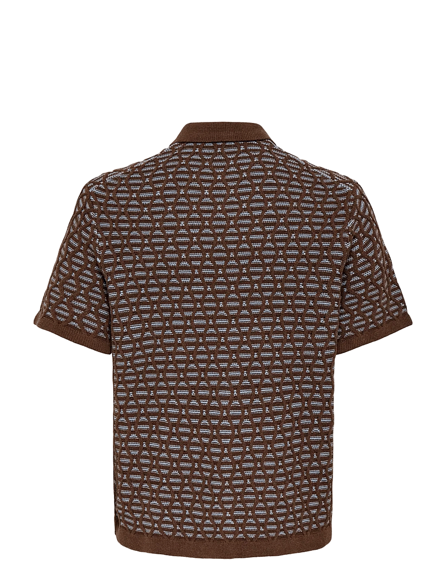 ONLY & SONS - ONSWAVE RLX SS SHIRT KNIT - prjónaðir pólóbolir - demitasse - 1