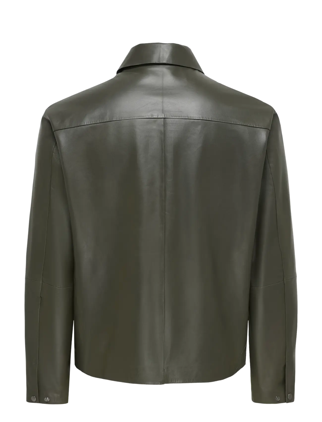 ONLY & SONS - ONSEARL LEATHER JACKET OTW FRML - fall jackets - beluga - 1