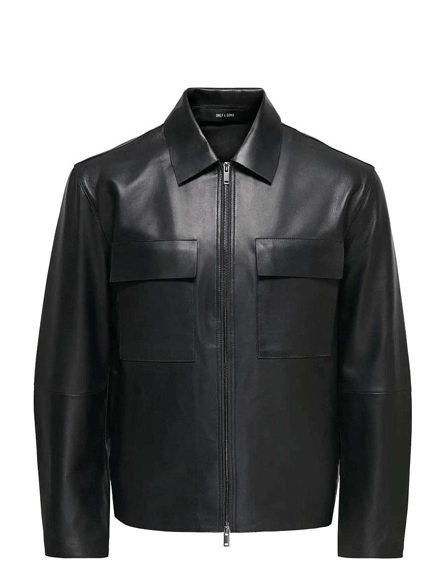 ONLY & SONS - ONSEARL LEATHER JACKET OTW FRML - herbstjacken - black - 0