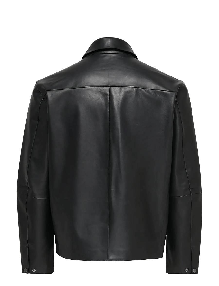 ONLY & SONS - ONSEARL LEATHER JACKET OTW FRML - herbstjacken - black - 1