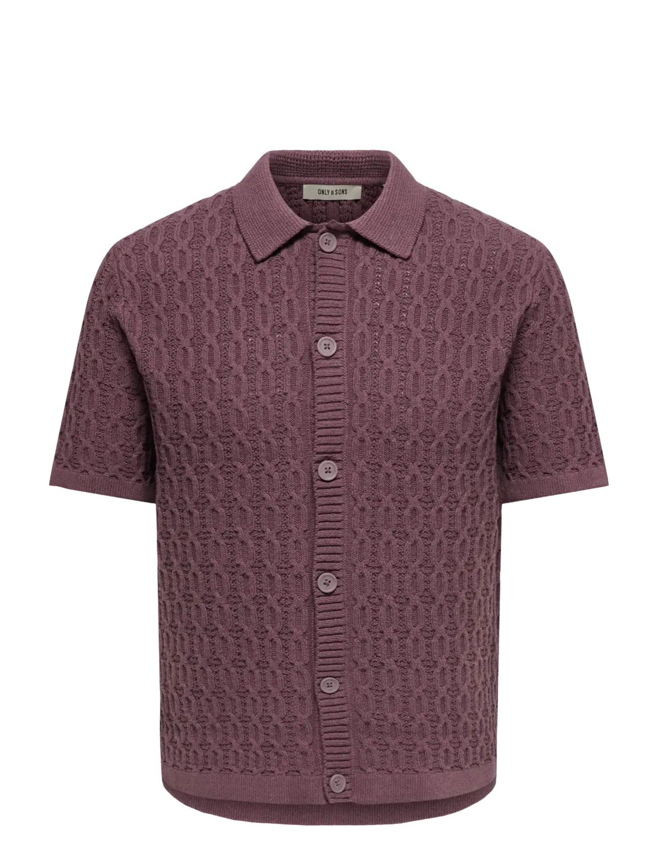 ONLY & SONS ONSTALON LIFE REG SS SHIRT KNIT - ONLY & SONS - ROSE TAUPE / purple