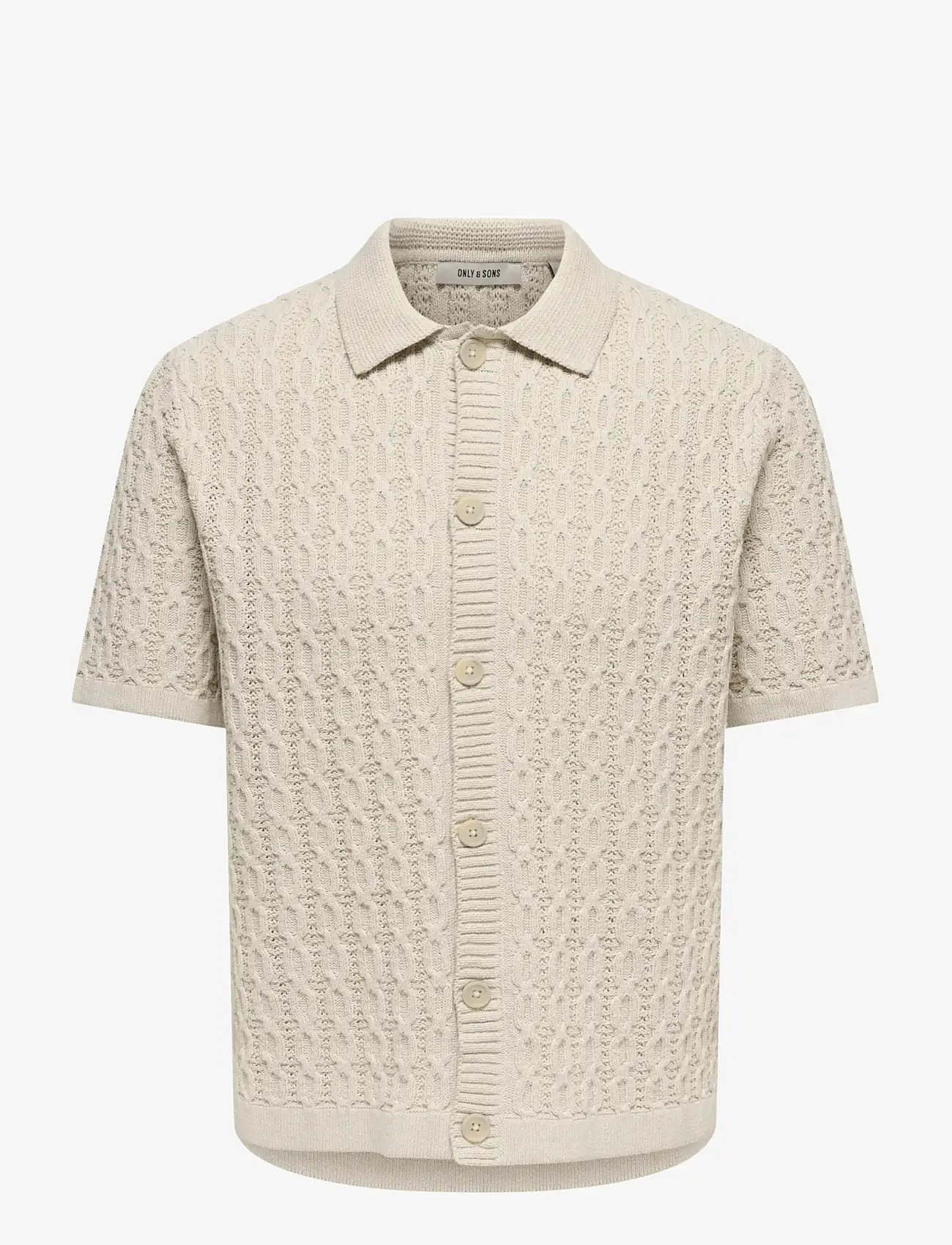 ONLY & SONS - ONSTALON LIFE REG SS SHIRT KNIT - knitted polos - silver lining - 0
