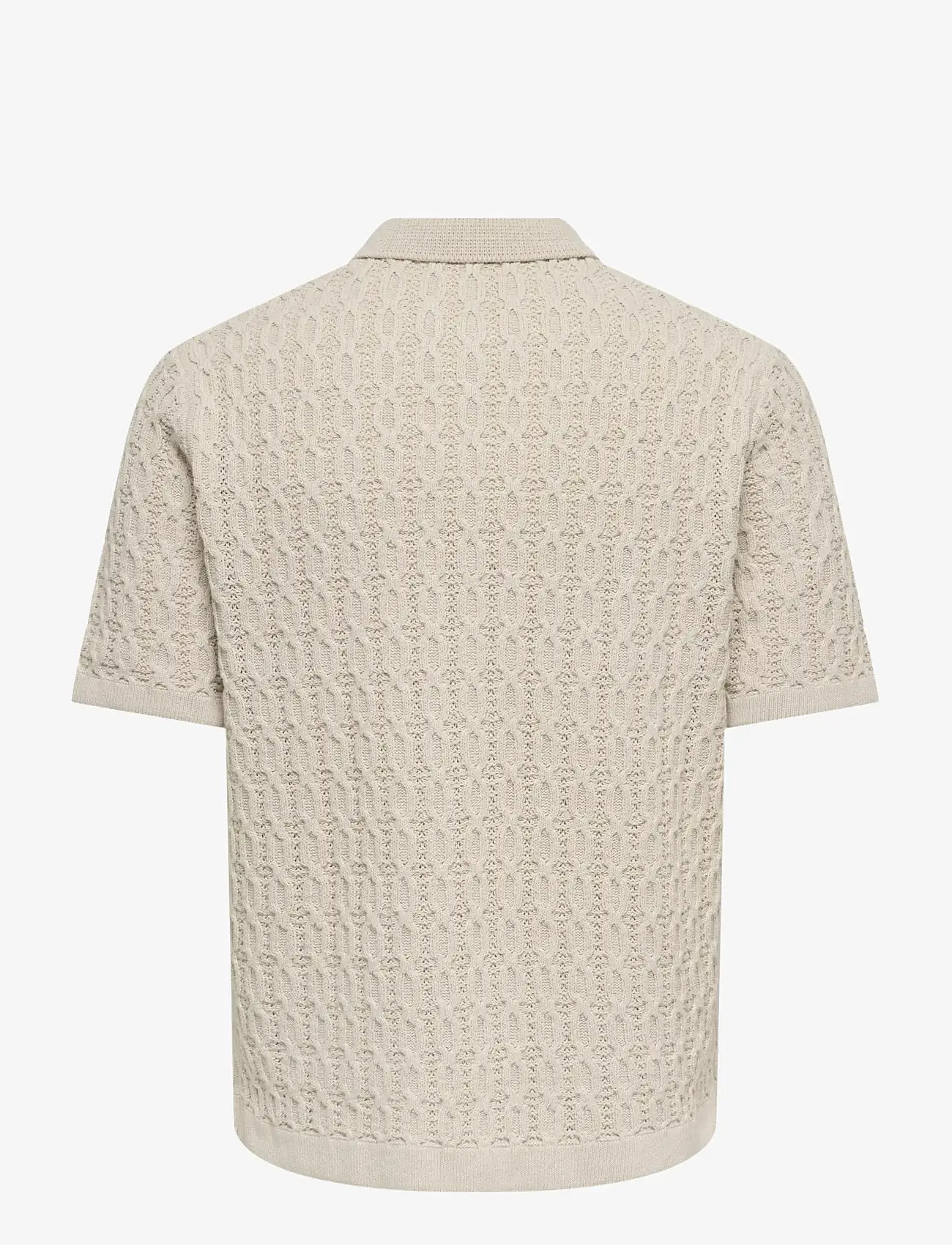 ONLY & SONS - ONSTALON LIFE REG SS SHIRT KNIT - knitted polos - silver lining - 1