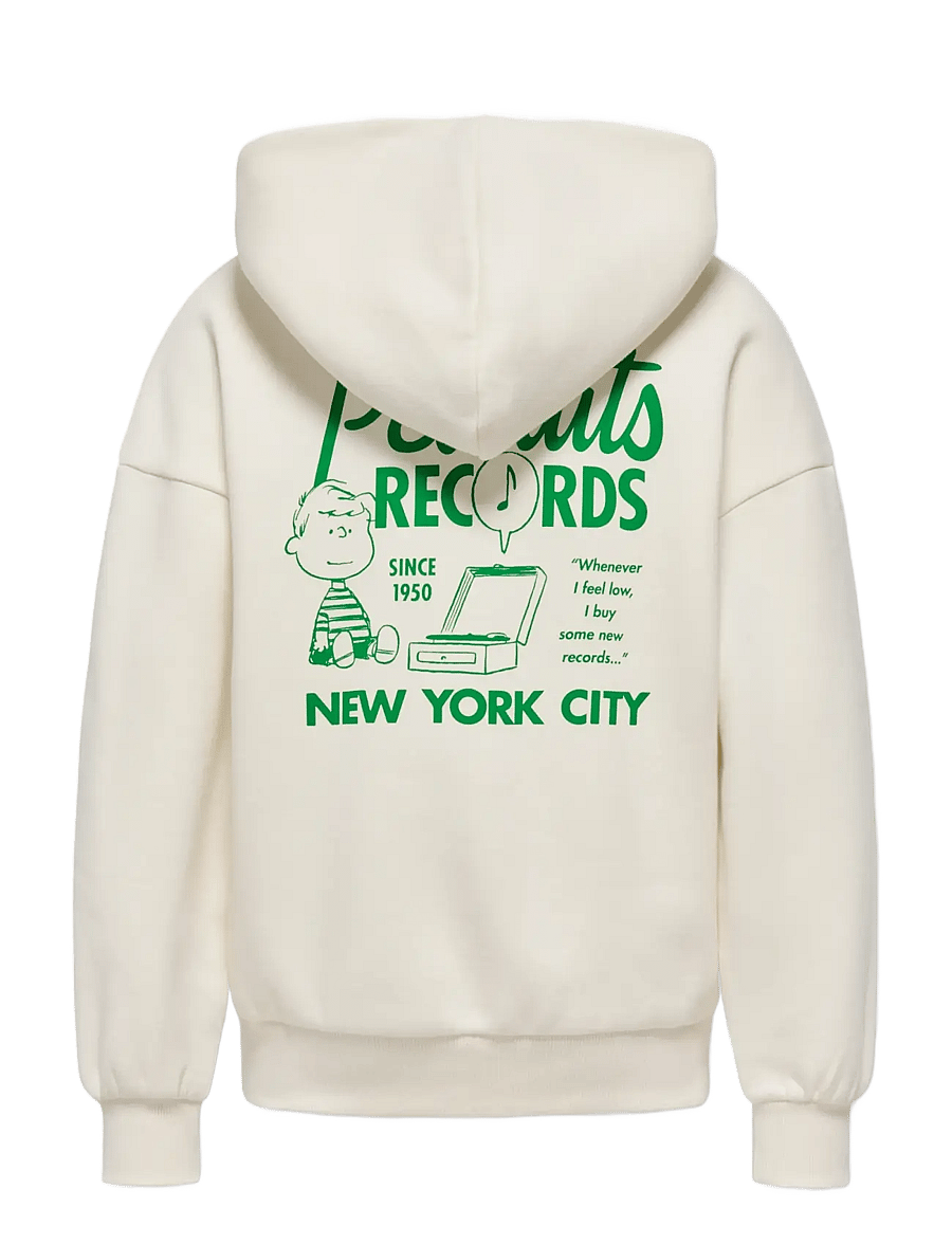 ONLY & SONS - OSJPEANUTS BACK OVZ LS LIC HOODIE SWT - hættetrøjer - egret - 1