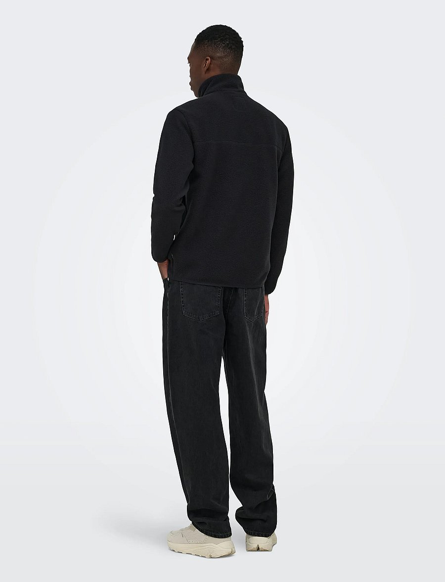 ONLY & SONS - ONSJASON PRTC FLEECE JACKET OTW NOOS - frühlingsjacken - black - 3