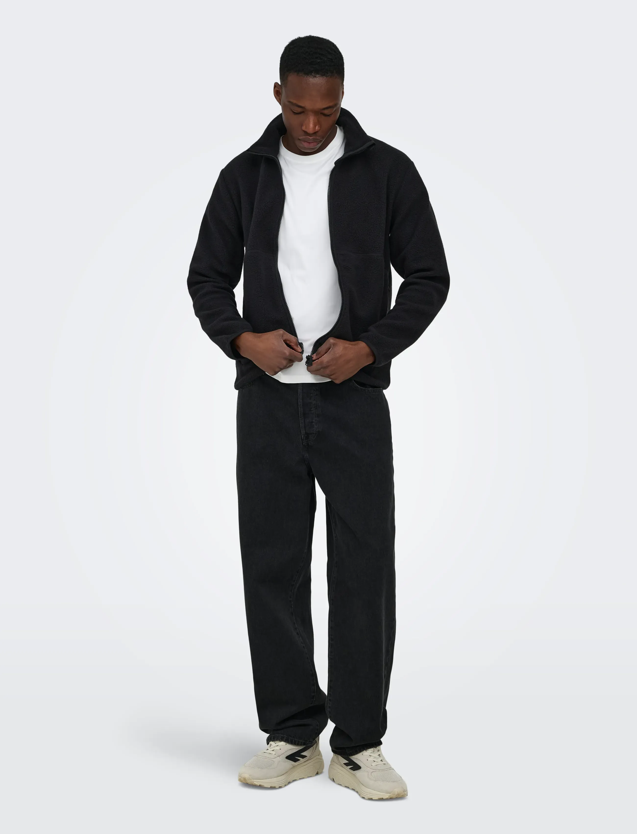 ONLY & SONS - ONSJASON PRTC FLEECE JACKET OTW NOOS - frühlingsjacken - black - 4