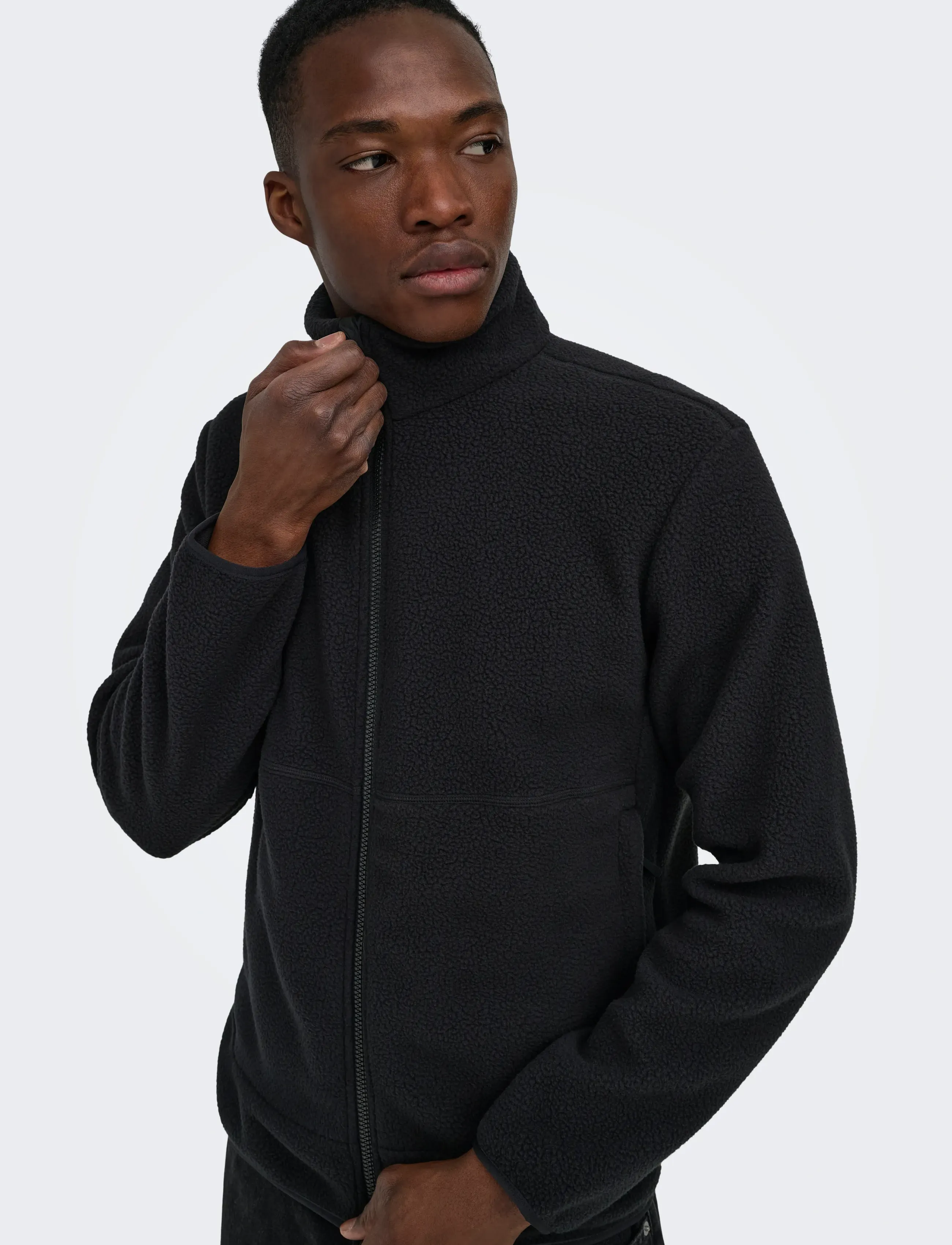 ONLY & SONS - ONSJASON PRTC FLEECE JACKET OTW NOOS - frühlingsjacken - black - 5