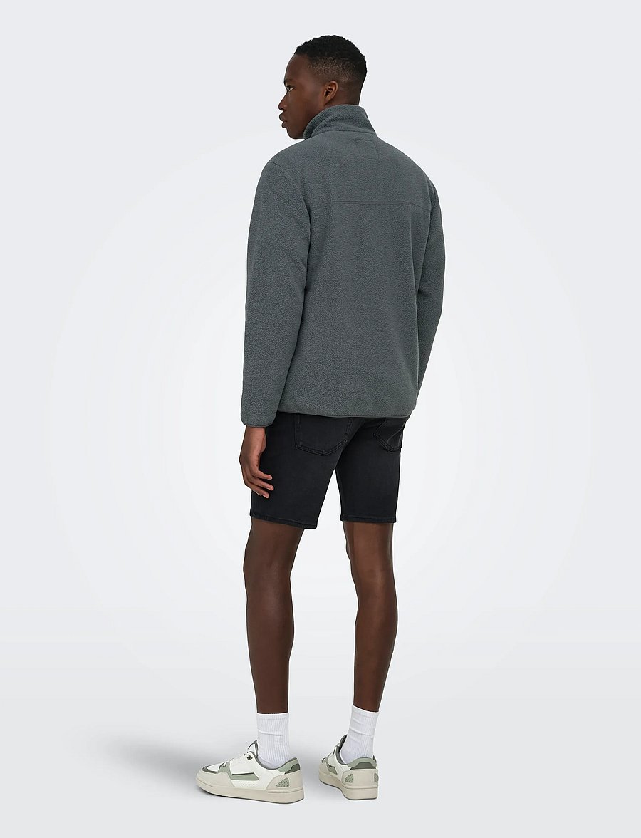 ONLY & SONS - ONSJASON PRTC FLEECE JACKET OTW NOOS - frühlingsjacken - grey pinstripe - 3