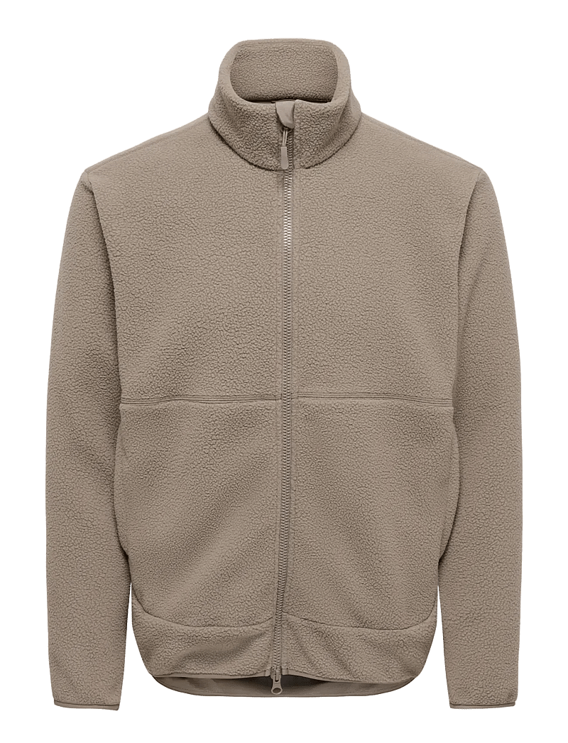 ONLY & SONS - ONSJASON PRTC FLEECE JACKET OTW NOOS - frühlingsjacken - walnut - 1