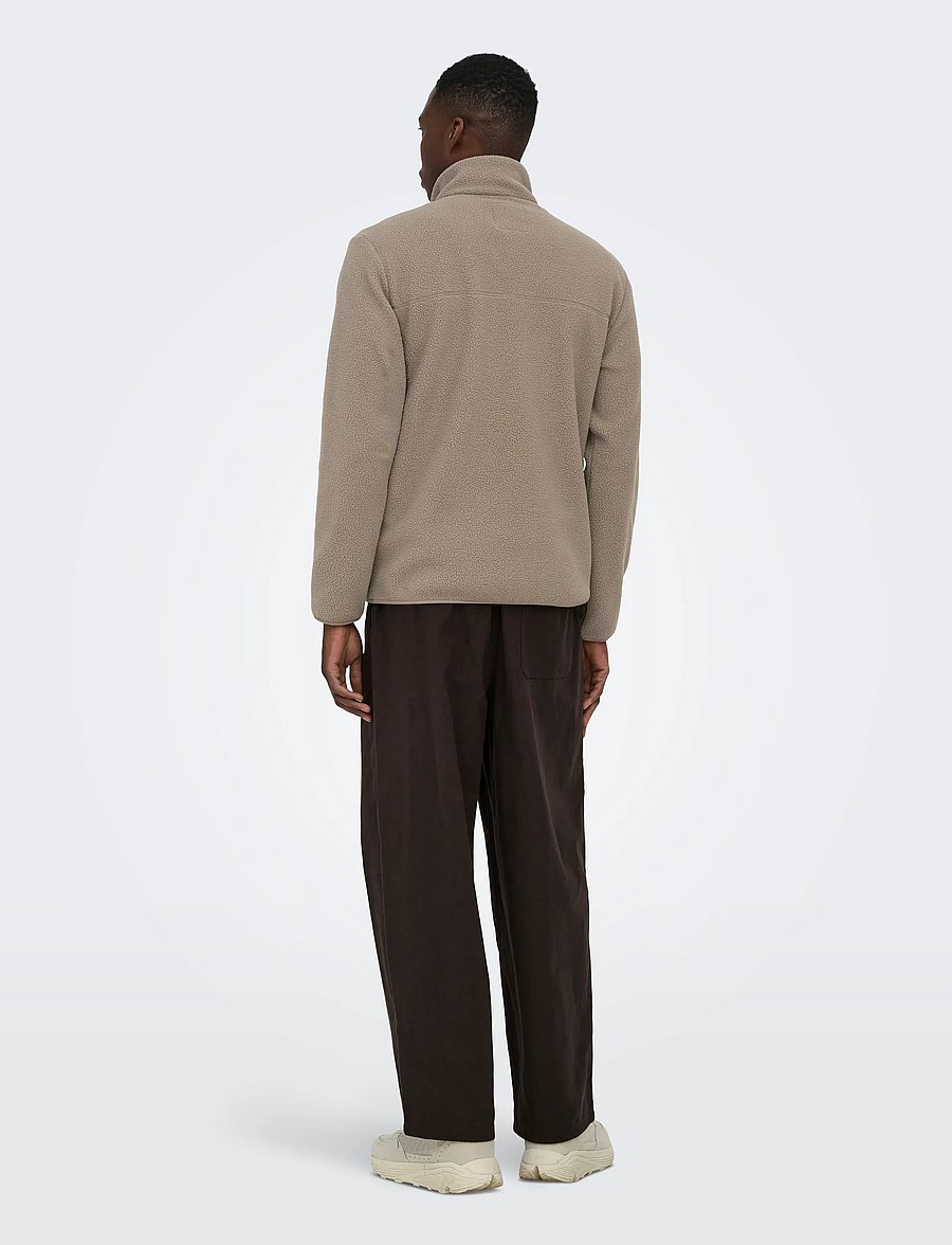 ONLY & SONS - ONSJASON PRTC FLEECE JACKET OTW NOOS - frühlingsjacken - walnut - 3