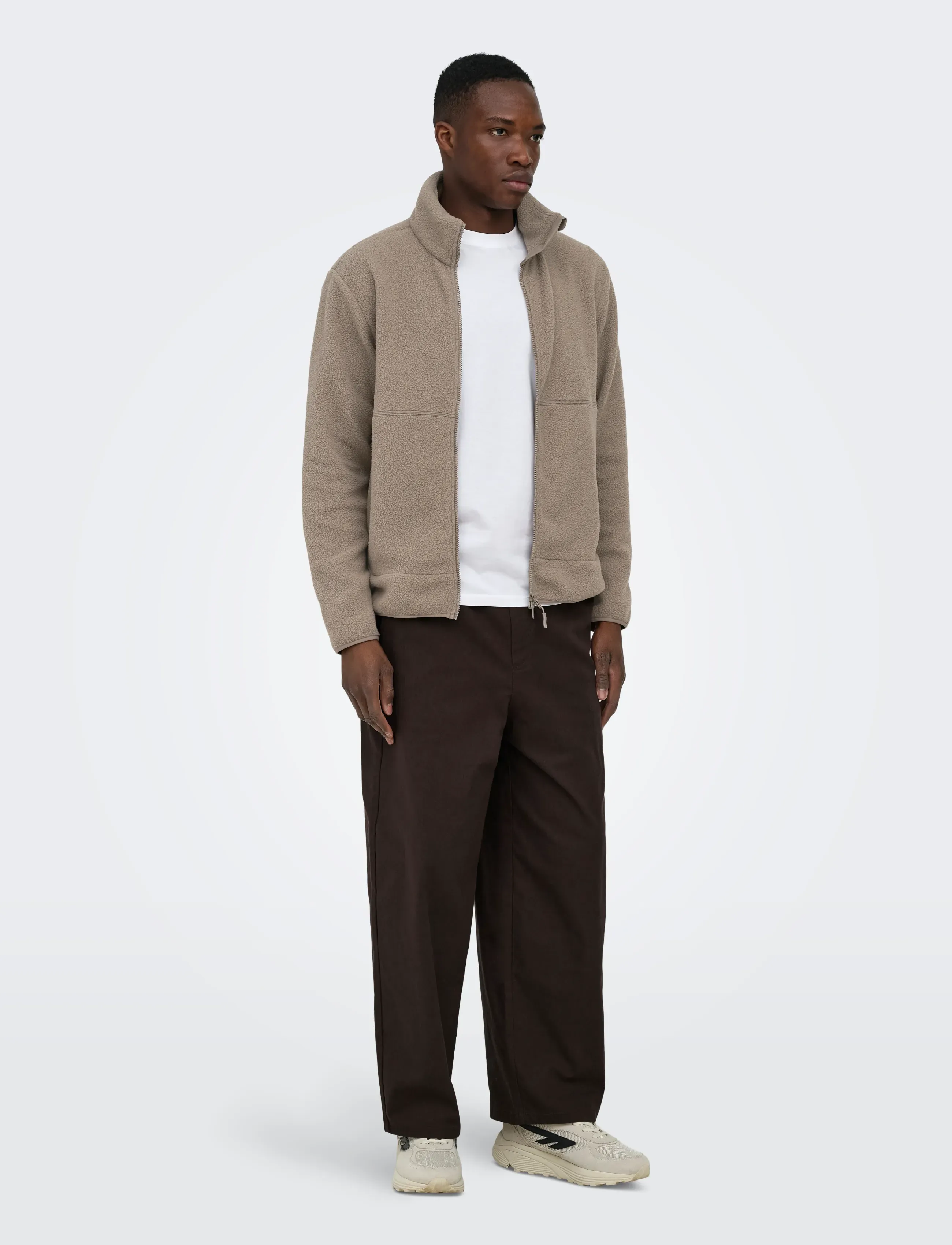 ONLY & SONS - ONSJASON PRTC FLEECE JACKET OTW NOOS - kevadjoped - walnut - 4