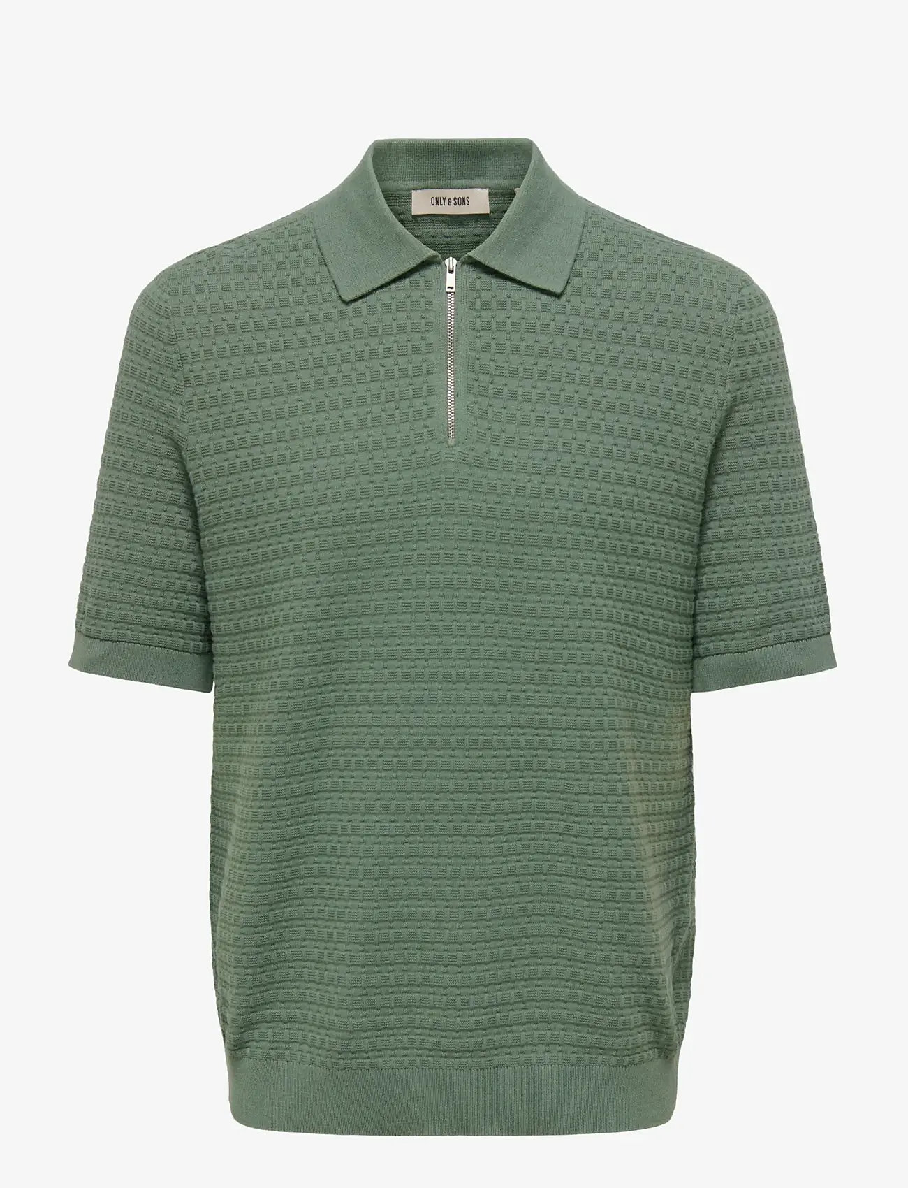 ONLY & SONS - ONSMENU REG SS STRUCTURE POLO KNIT - laveste priser - agave green - 1