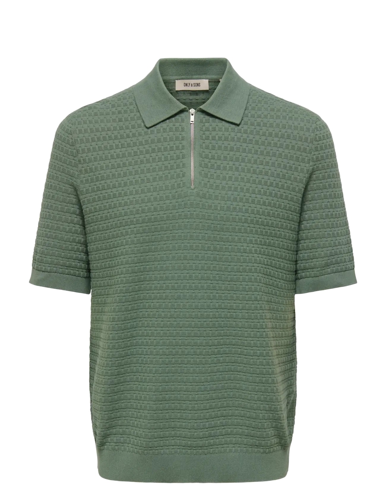 ONLY & SONS ONSMENU REG SS STRUCTURE POLO KNIT - Kudumid - AGAVE GREEN / green