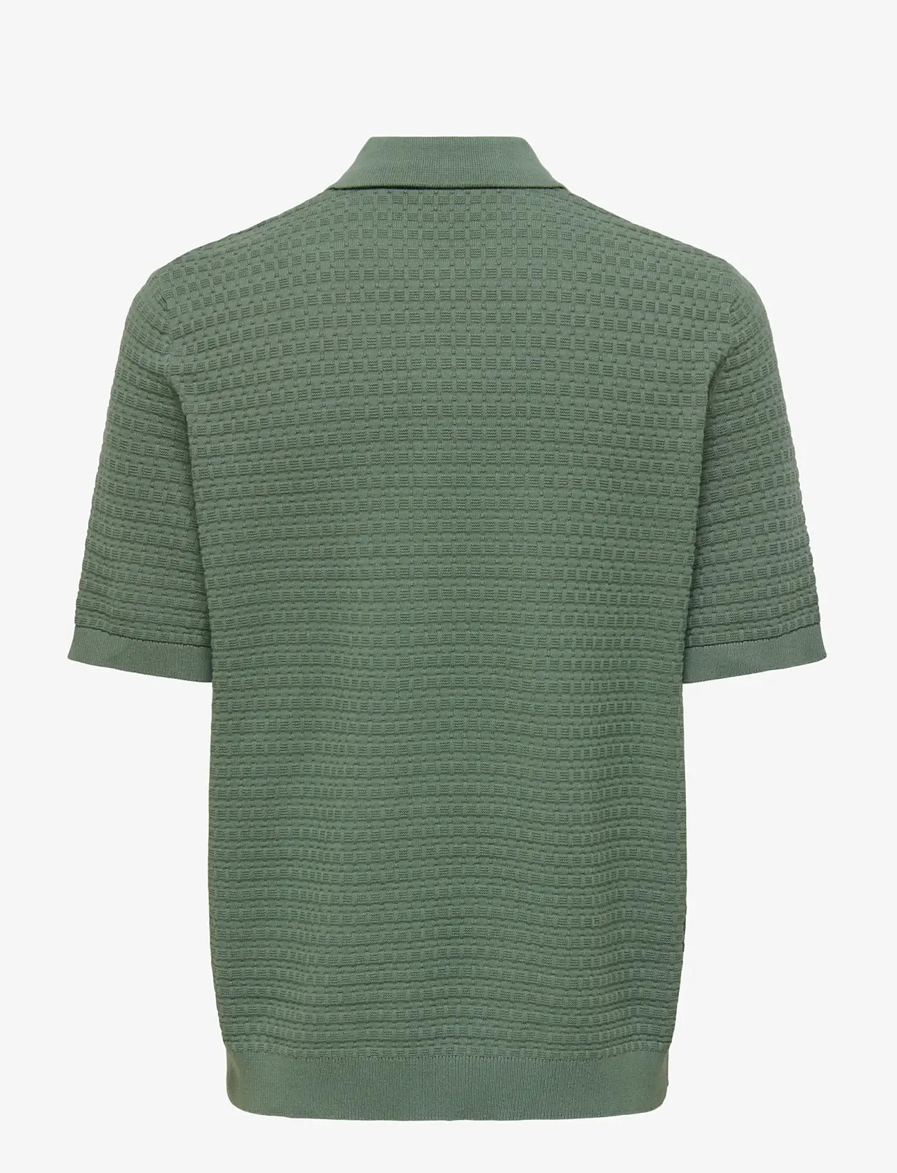 ONLY & SONS - ONSMENU REG SS STRUCTURE POLO KNIT - laveste priser - agave green - 2