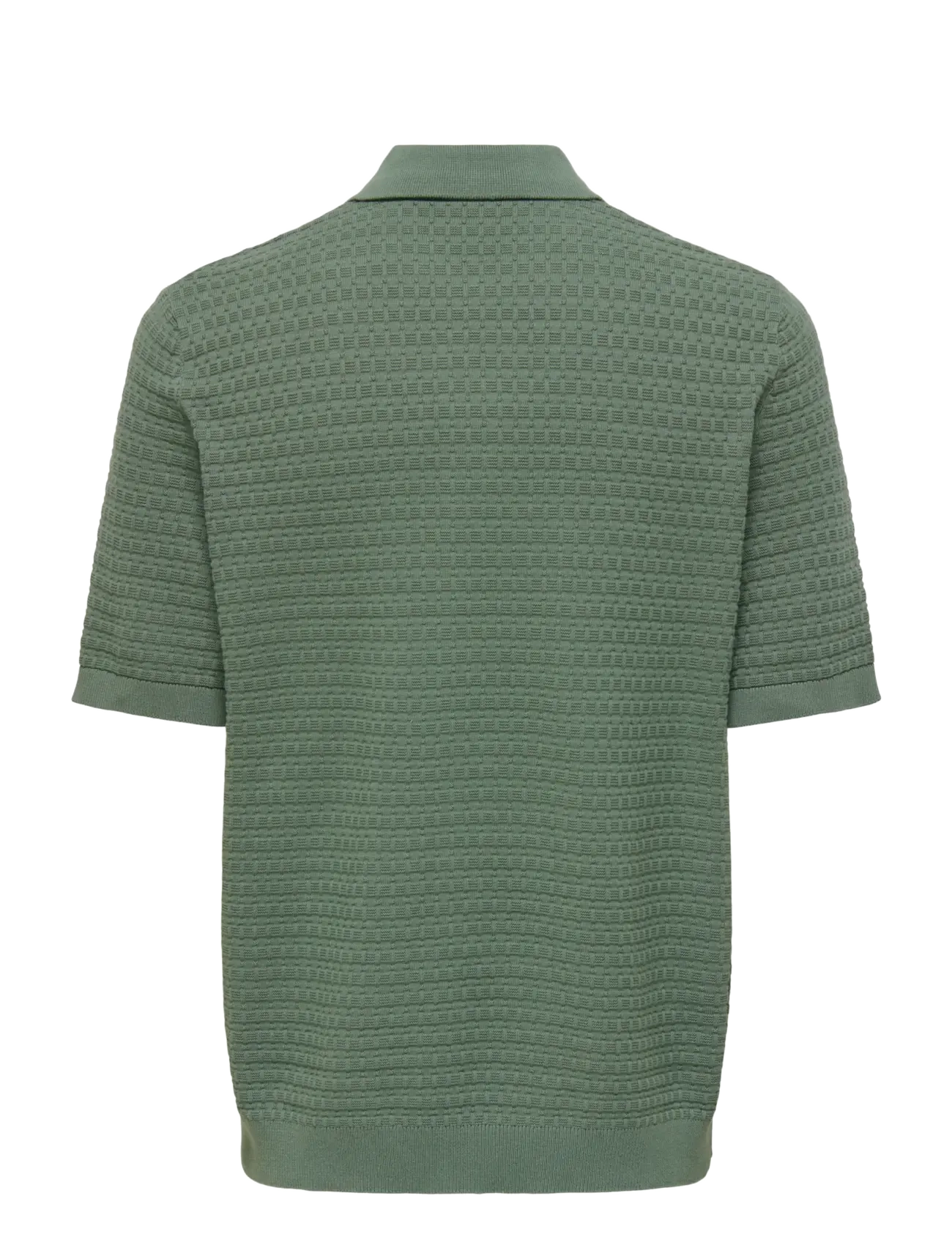 ONLY & SONS - ONSMENU REG SS STRUCTURE POLO KNIT - laveste priser - agave green - 2