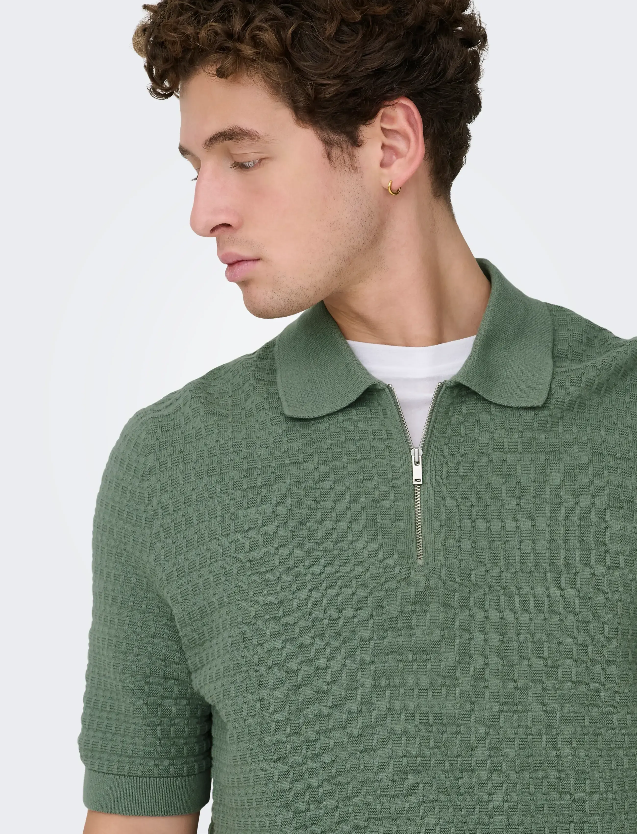 ONLY & SONS Onsmenu Reg Ss Structure Polo Knit pikéer herr – bild 5