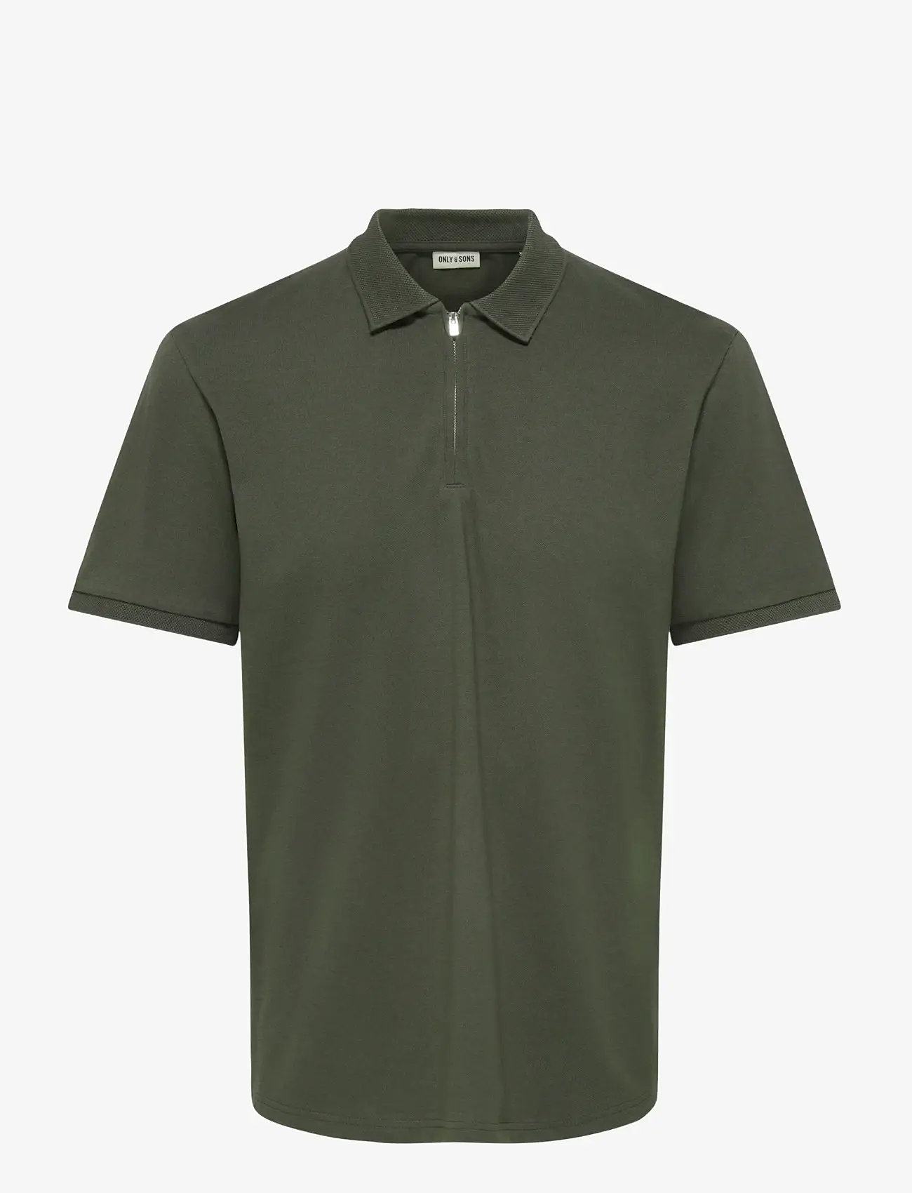 ONLY & SONS - ONSCORY REG SS HALFZIP POLO FRML TEE - kortærmede poloer - beluga - 0