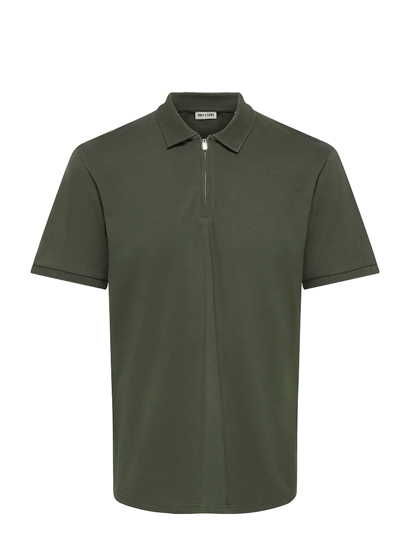 ONLY & SONS - ONSCORY REG SS HALFZIP POLO FRML TEE - kortærmede poloer - beluga - 0