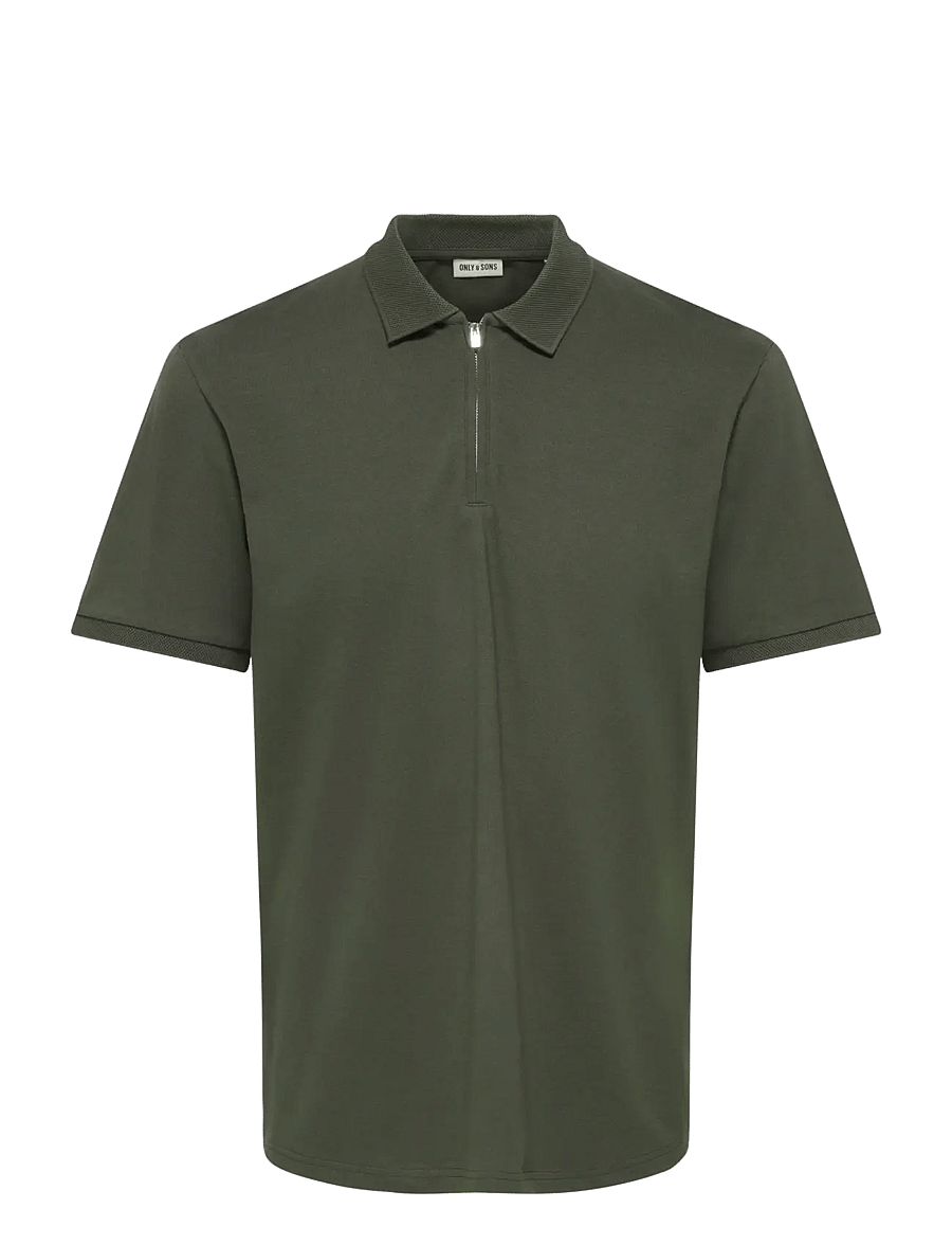 ONLY & SONS - ONSCORY REG SS HALFZIP POLO FRML TEE - kurzärmelig - beluga - 0