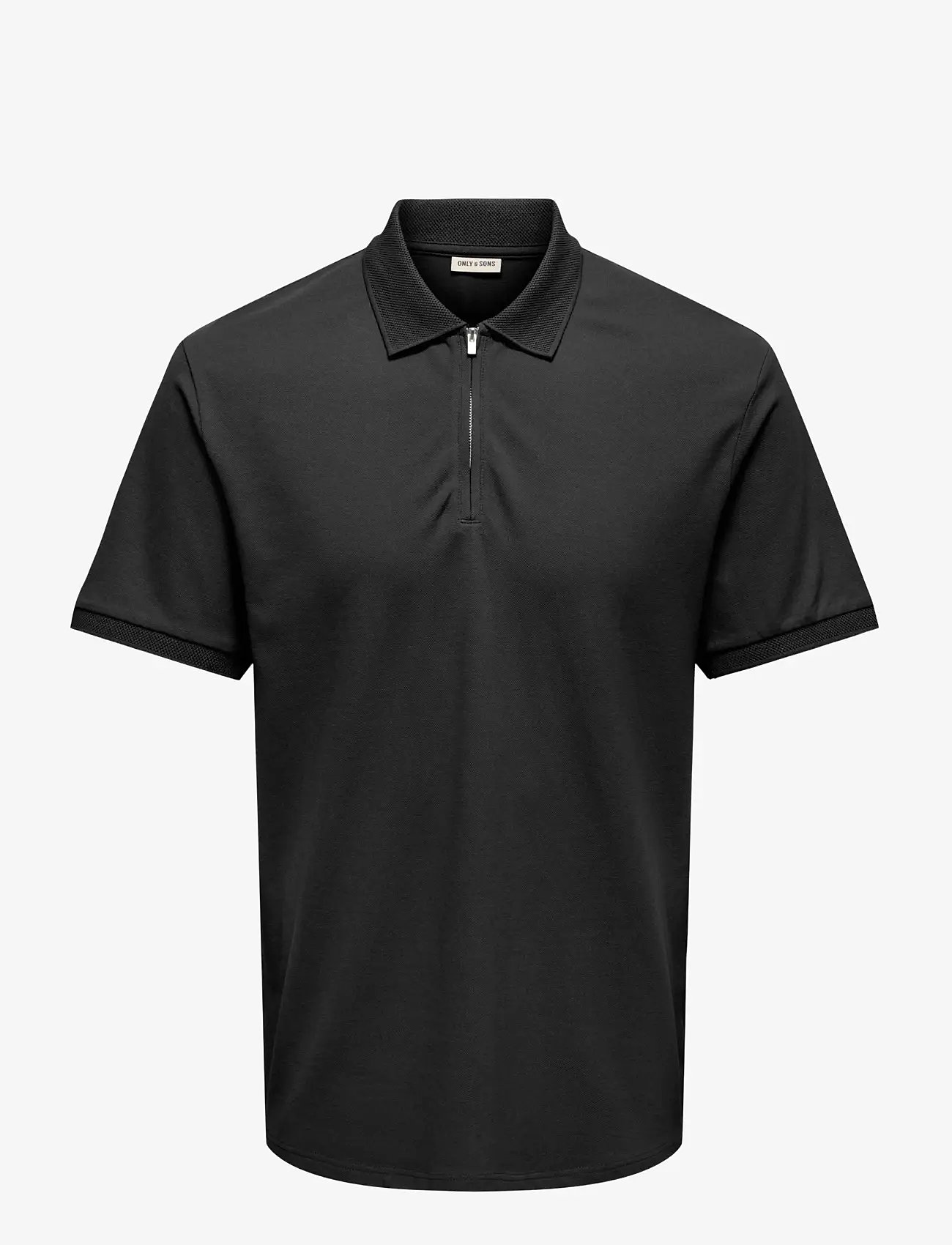 ONLY & SONS - ONSCORY REG SS HALFZIP POLO FRML TEE - kurzärmelig - black - 0