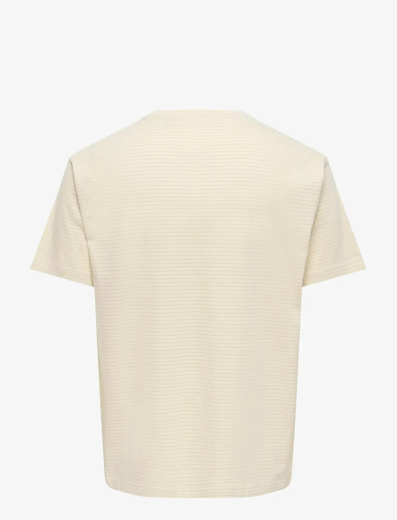 ONLY & SONS - ONSFRED STRIPE LIFE RLX LEAF SS PCKT TEE - short-sleeved t-shirts - antique white - 2